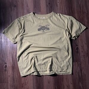 Quiksilver Mens T Shirt Graphic Print Crew Neck Short Sleeve Cotton Khaki XL